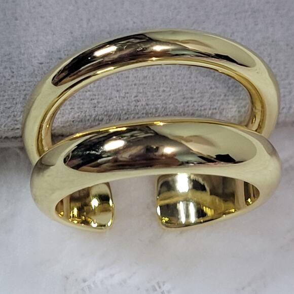 LOREN STEWART × CURATEUR Women’s Gold Deux Open Band Ring Size 7 - Picture 1 of 6